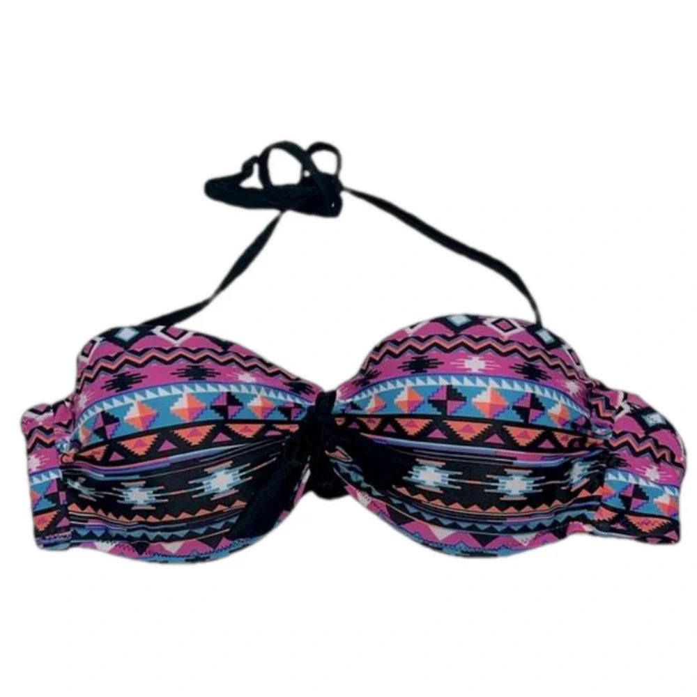 XL halter bikini top XL Aztec print halter bikini top removable‎ straps vacation